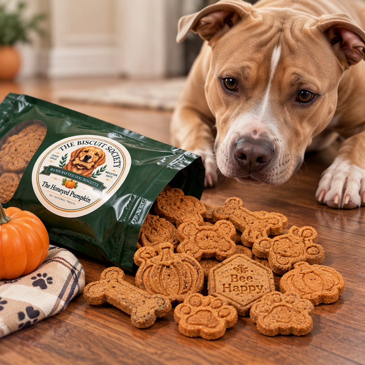 Close-up of Honeyed Pumpkin biscuits showing pumpkin pieces and texture
