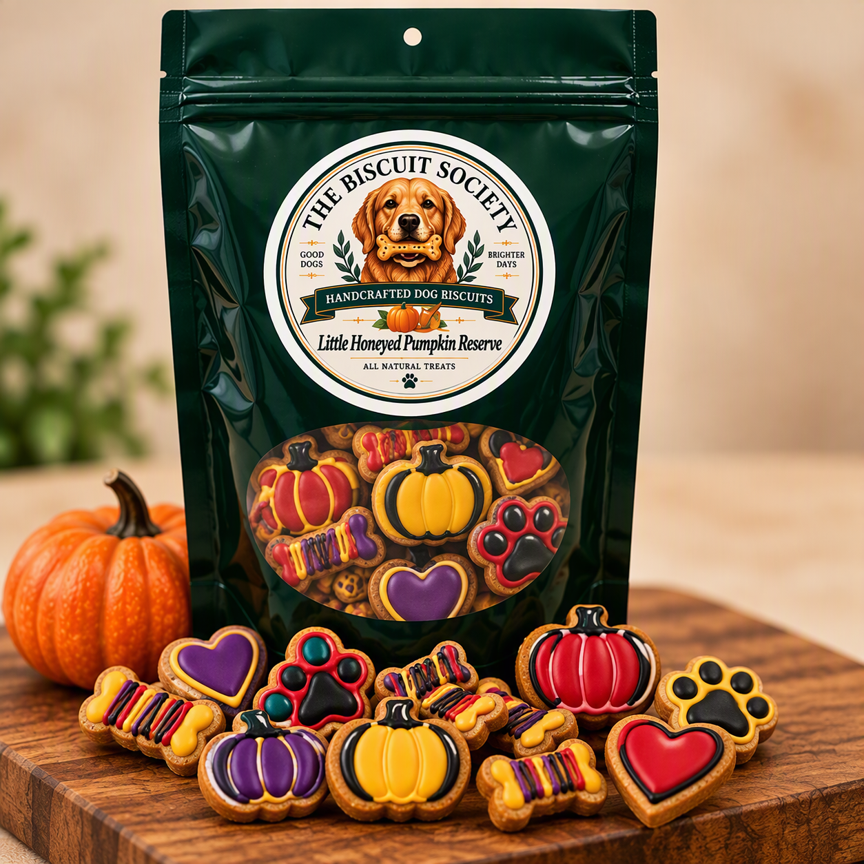 Little Honeyed Pumpkin Reserve — Little Reserve Collection handcrafted coated dog biscuits